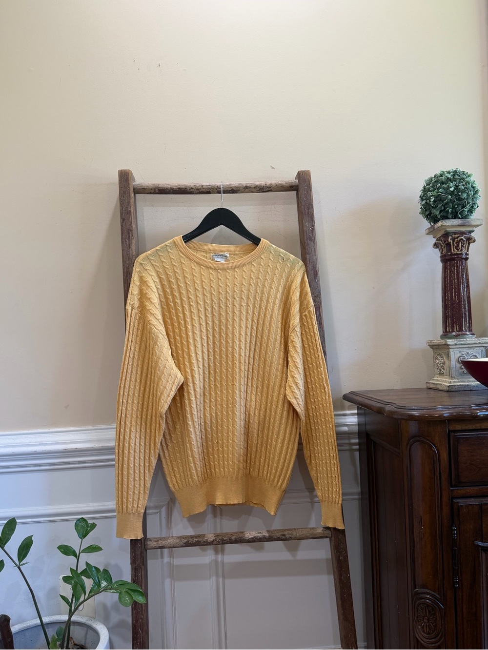 Vintage Saks Fifth Avenue Cable-Knit Wool Sweater